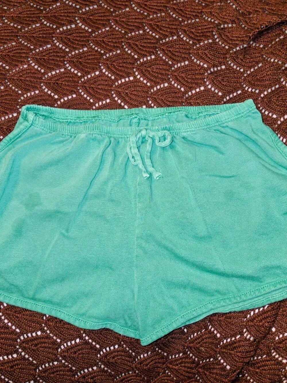 Art Class Girls Mint Green Retro Knit Dolphin Shorts Elastic Drawstring Size 8